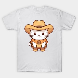 Kawaii Cute Cat with a Cowboy Hat T-Shirt